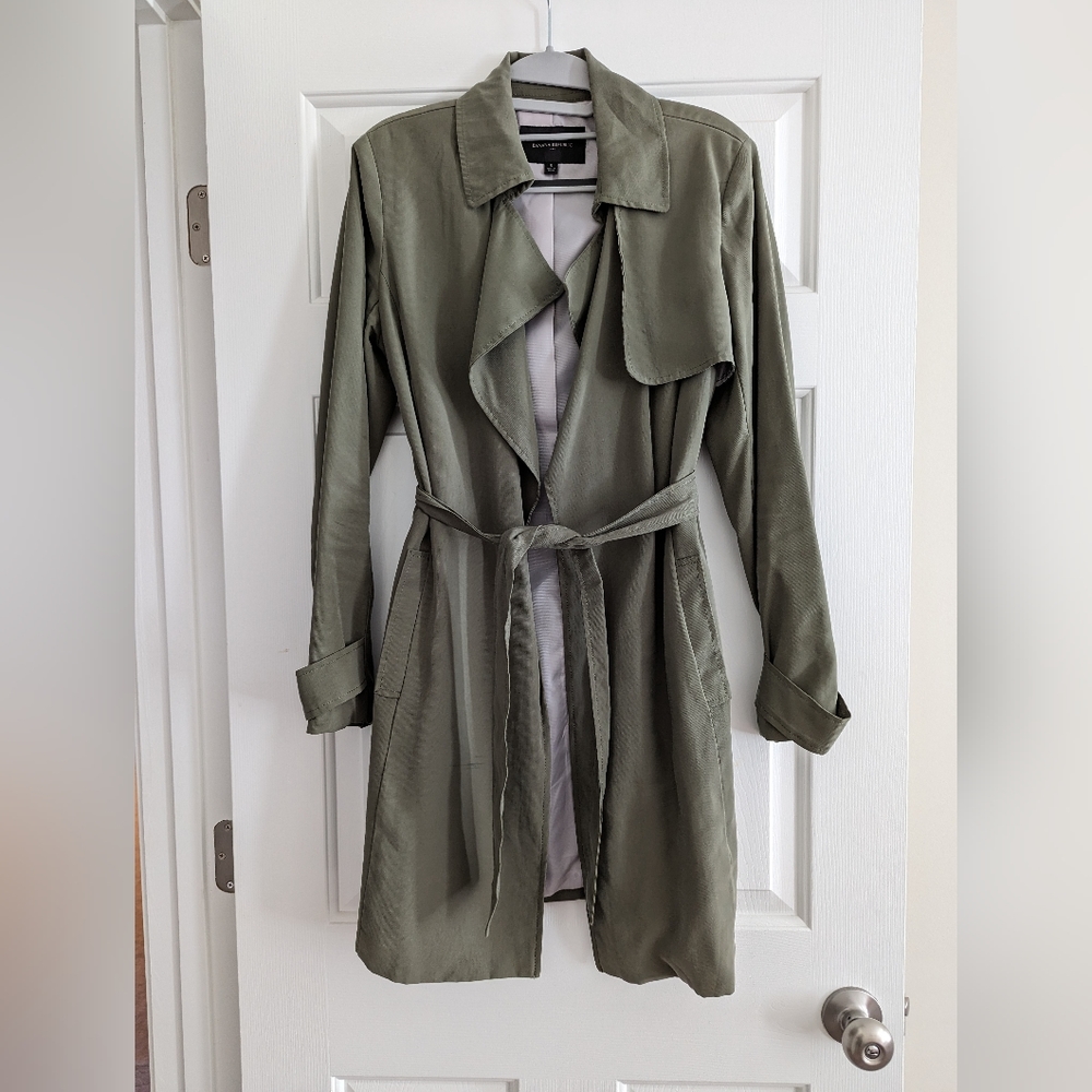 Banana Republic Factory Green Trench Coat Size S